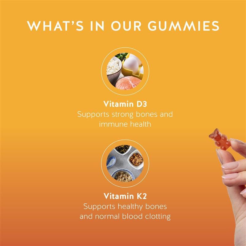 Bears with Benefits Vitamin D3 + K2 Gummies for Bone Support, 60 Gummies