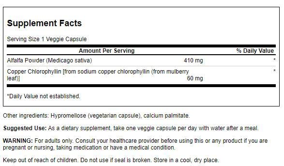 Swanson Chlorophyll 60 mg Capsules, 300 Capsules