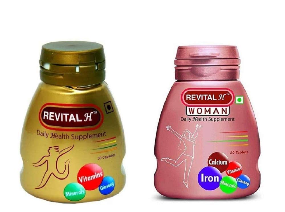 Revital H Men & Women Health Supplements Combo, 2 x 30-Count Capsules & Tablets