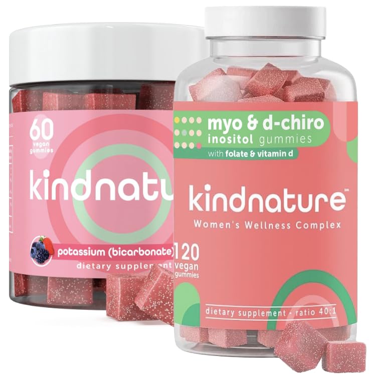kindnature Myo-Inositol & High Potassium Supplement Bundle - Hormonal Health & Muscle Support Gummies, 120