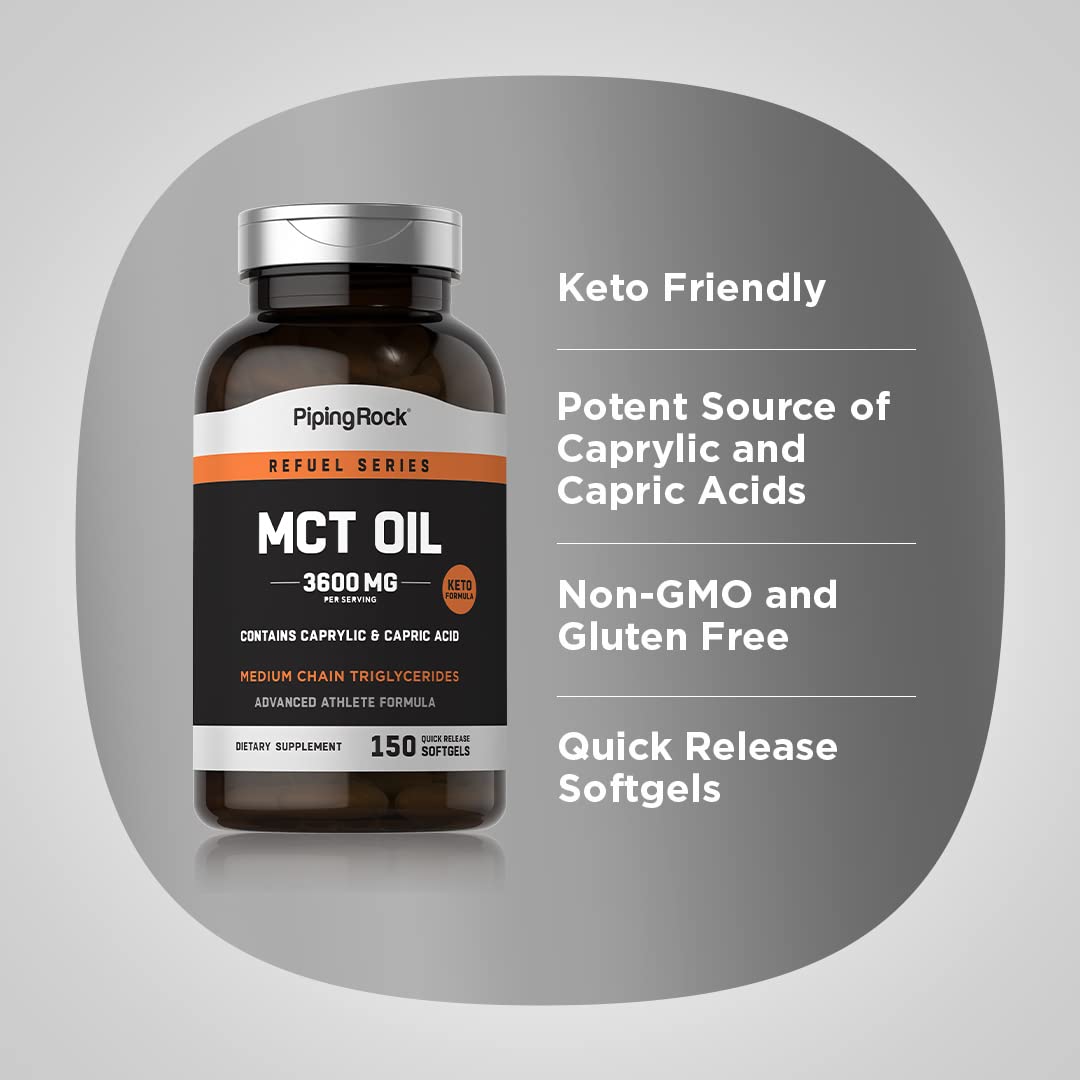 Piping Rock MCT Oil Softgel Capsules 150 Count