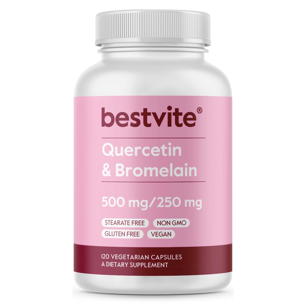 BESTVITE Quercetin with Bromelain 500mg/250mg Capsule, 120 Count