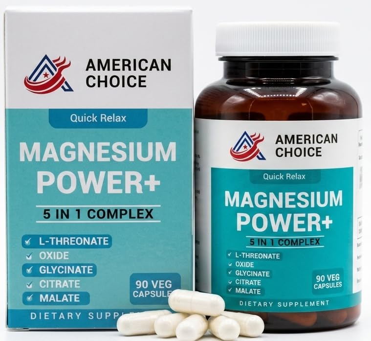 American Choice Magnesium L-Threonate Complex Veggie Capsules 90 Count