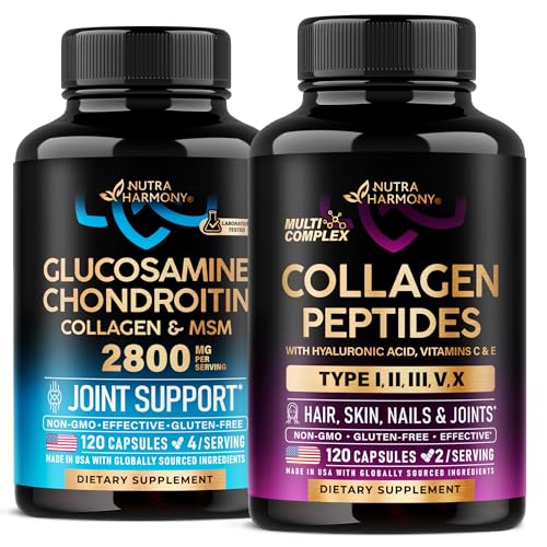 NUTRAHARMONY Glucosamine Chondroitin & Multi Collagen Peptides Capsules 240