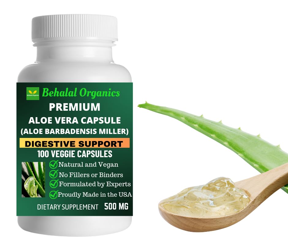 Behalal Organics Aloe Vera Quick Release Capsules, 100 Capsules