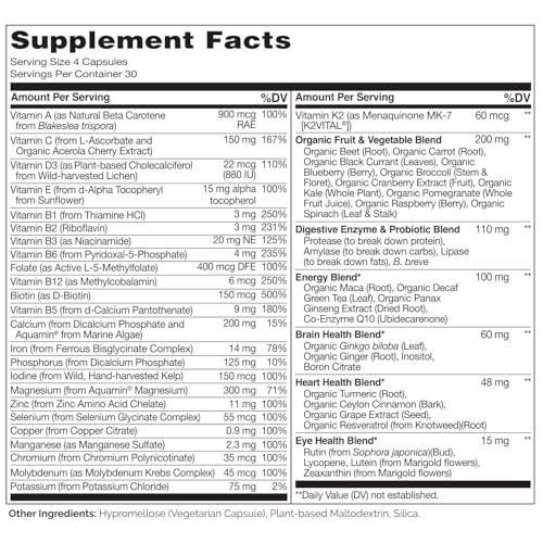 NATURELO Whole Food Multivitamin for Women and Men Capsules 240