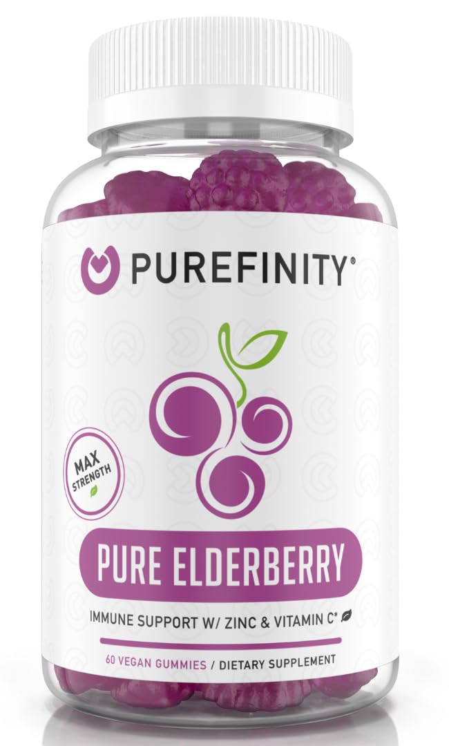 PUREFINITY Elderberry Gummies with Sambucus, Vitamin C, and Zinc 60 Count