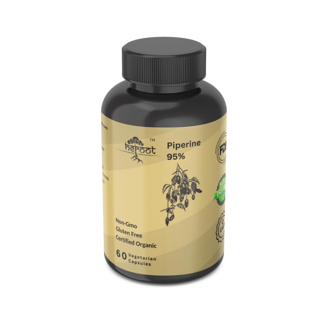 Heroot Piperine 95% (Piper Nigrum) 500 mg Capsule, 120 Capsules