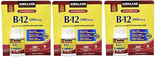 Kirkland Sublingual B-12 5,000 mcg Tablet, 3 Pack