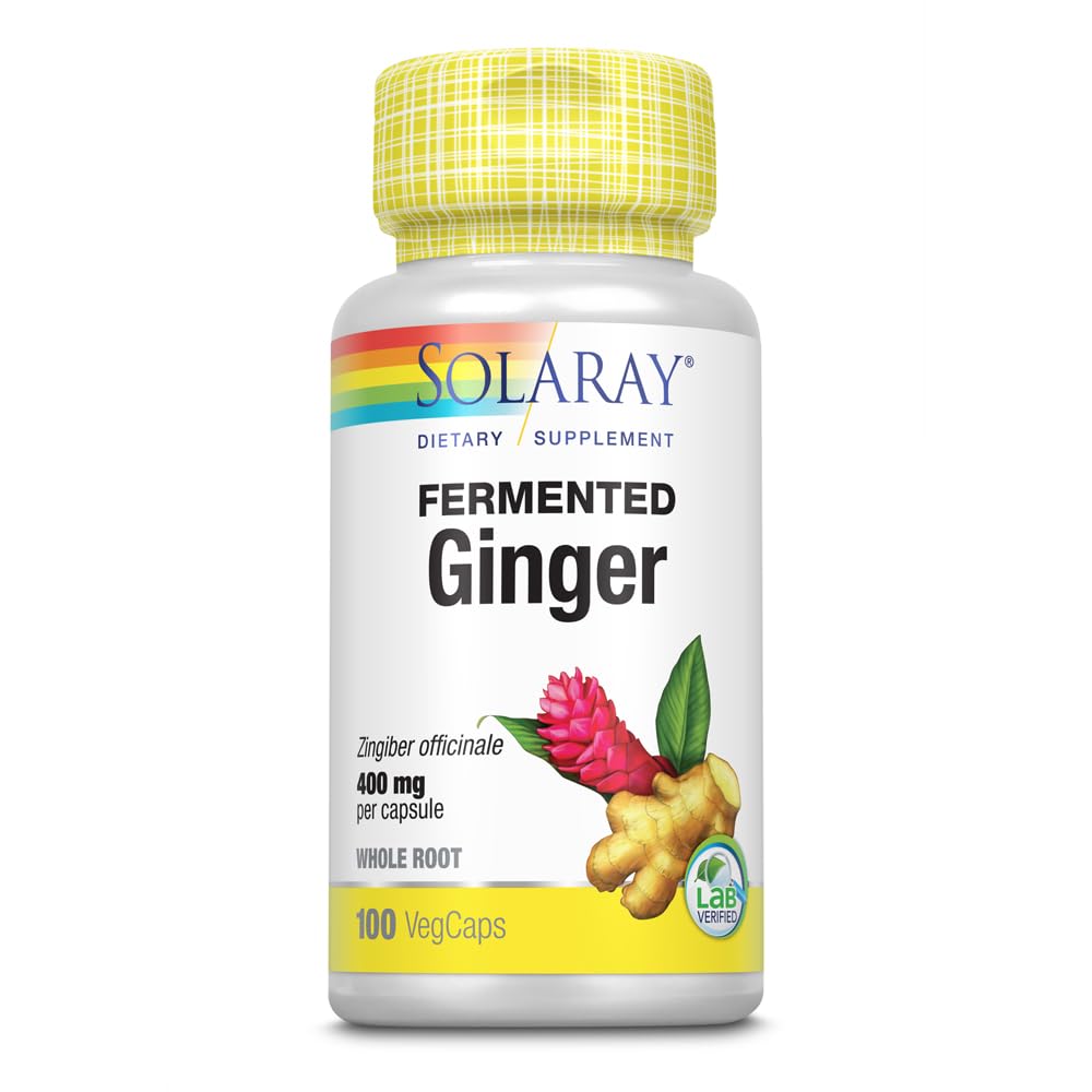 SOLARAY Fermented Ginger Root 400mg Capsule, 100 Count