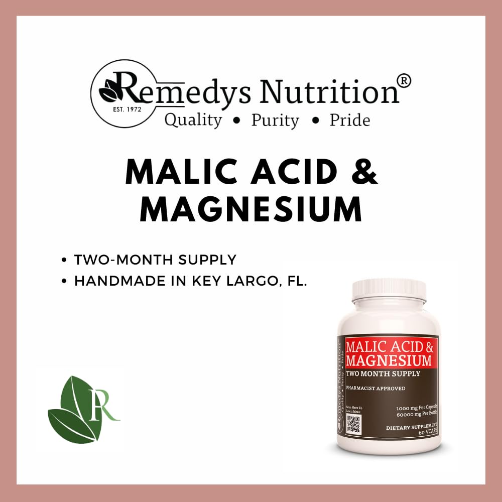 Remedy’s Nutrition Malic Acid & Magnesium Capsules, 60 Count