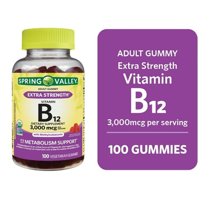 Generic Vitamin B12 3000mcg Gummies Extra Strength 100 Count