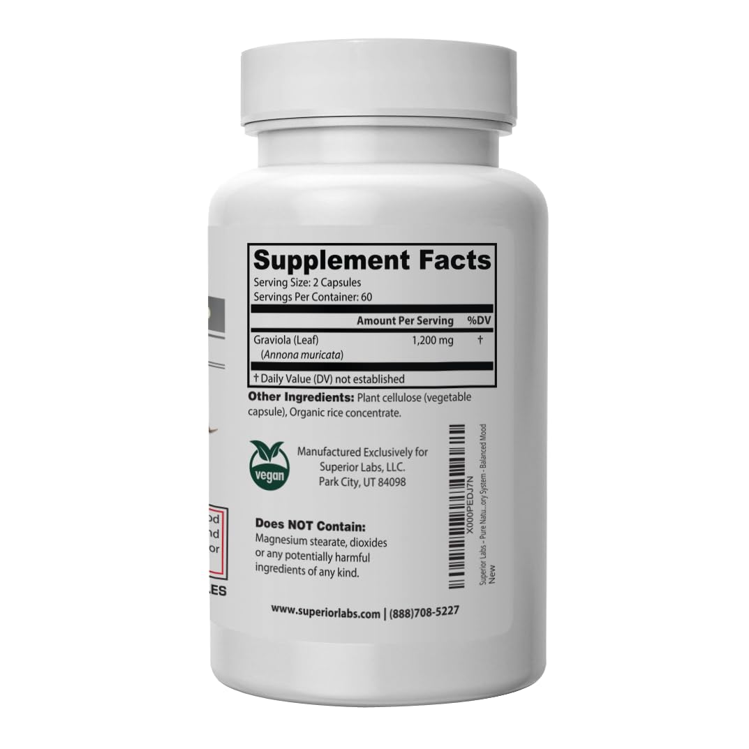 Superior Labs Graviola 1200mg Veg Capsules, 120 Count