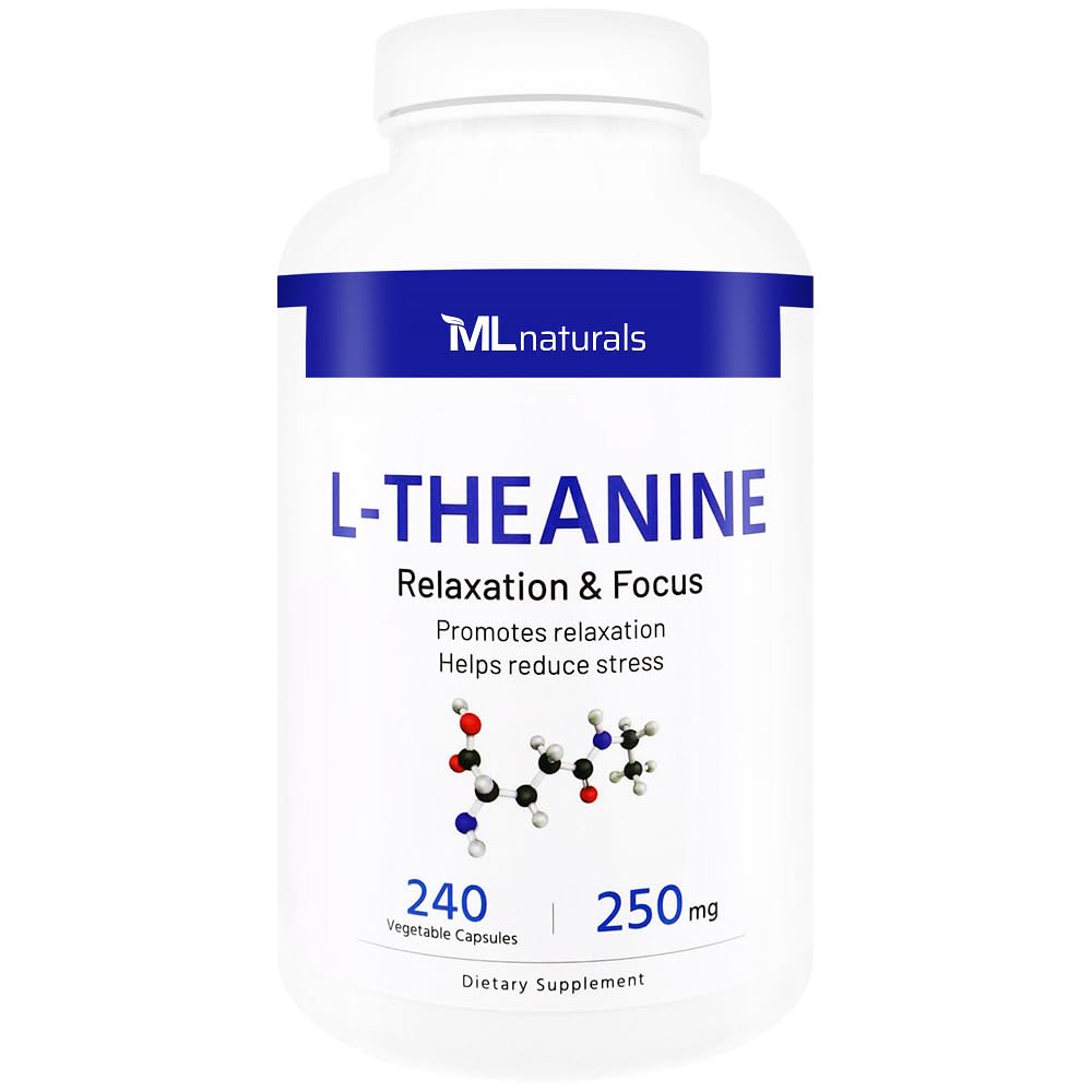 ML Naturals L-Theanine 250mg Capsules, 240 Count
