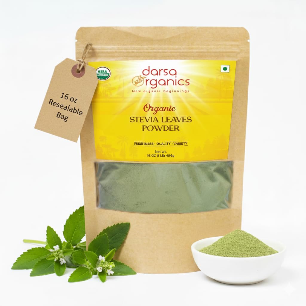 Darsa Organics Pure Stevia Powder, 16 oz