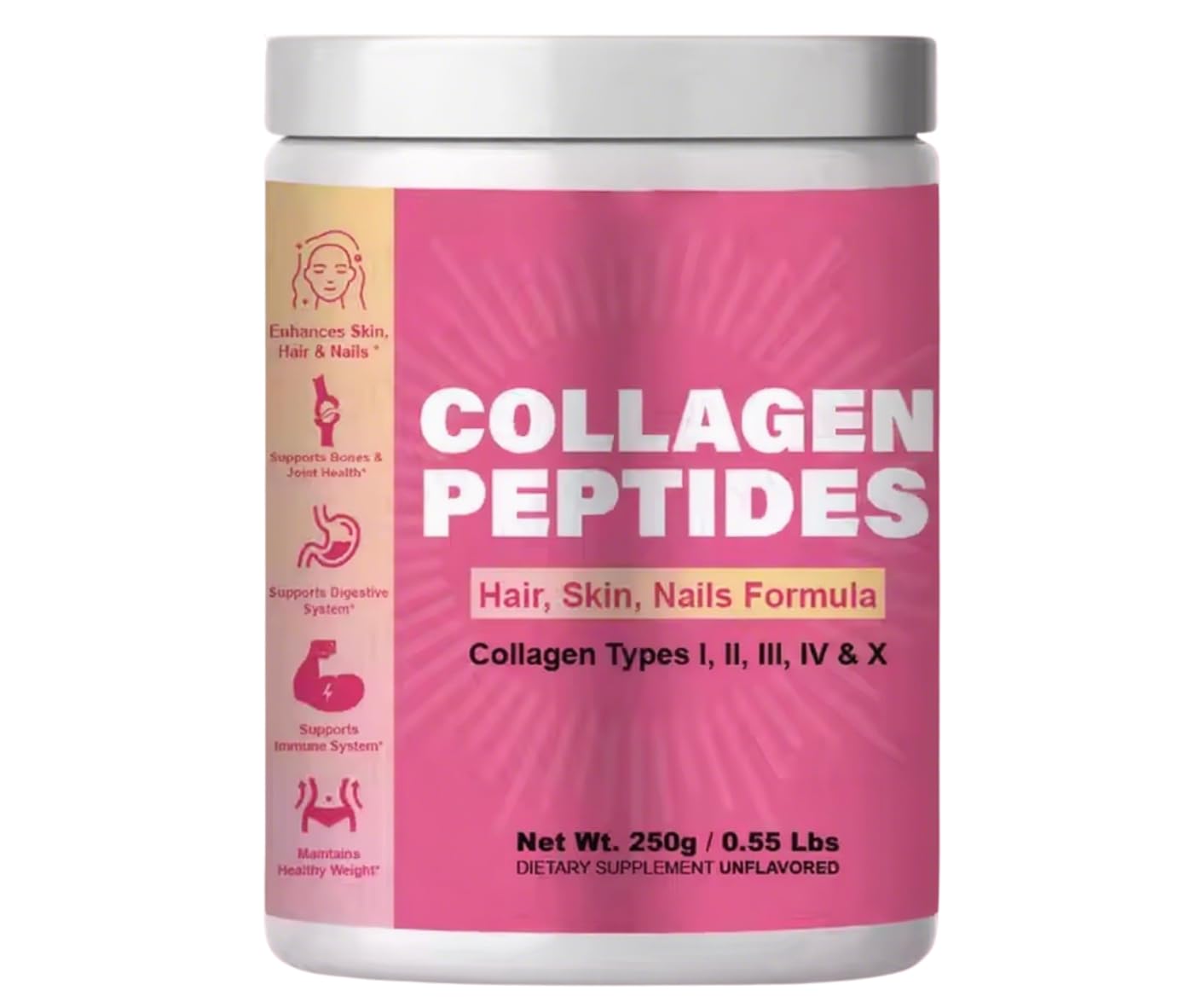 Okian Collagen Peptide Powder for Skin, Hair and Joint Support Capsule 120 Count