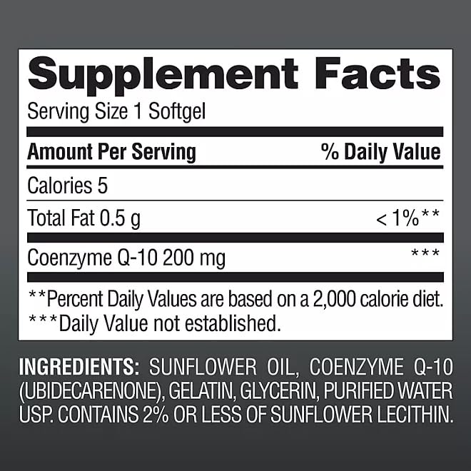 Generic CoQ10 200 mg Capsule 180 Count