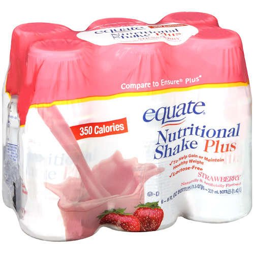 Equate Strawberry Nutritional Shake Plus Powder, 96 Ounces