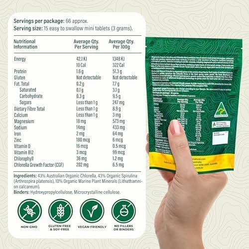 Biogenesis Organic Spirulina, Chlorella & Marine Plant Minerals 300 Tablets