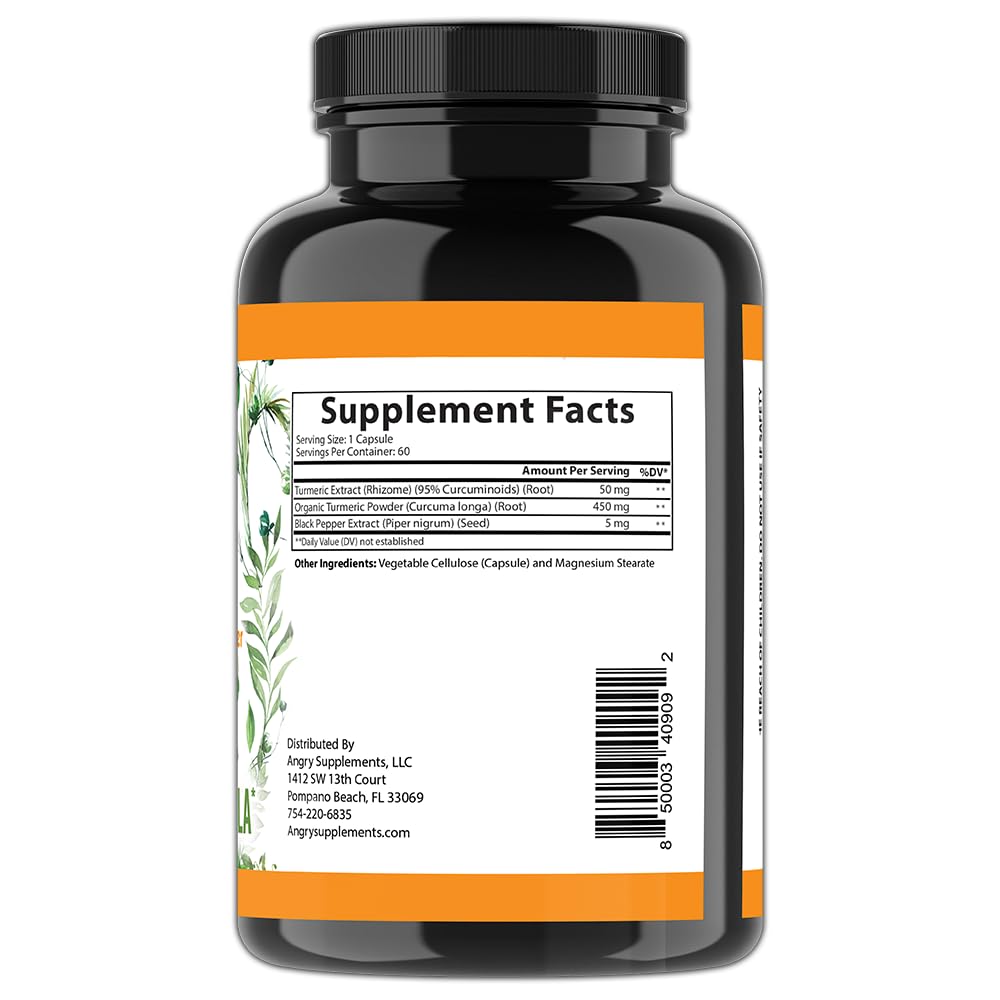 Angry Supplements Vegan Apple Cider Vinegar + Beet Root & Turmeric Curcumin Capsules, 120 Capsules