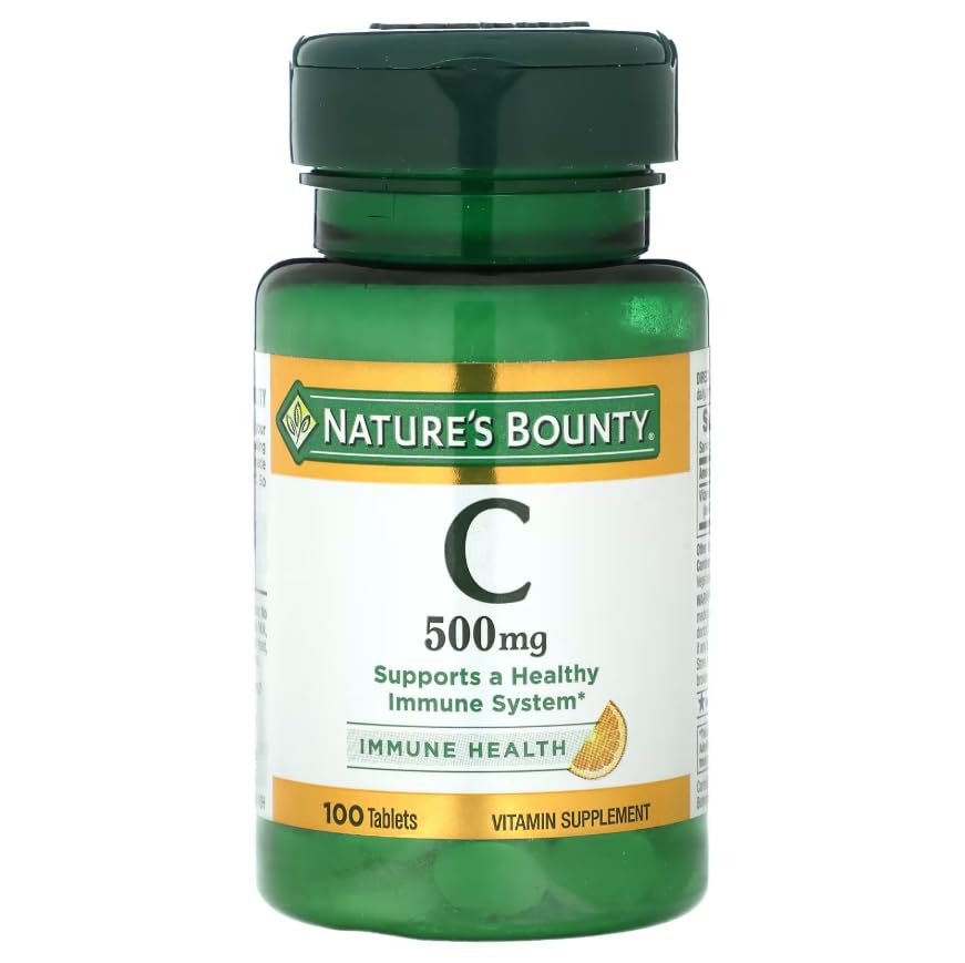 Nature's Bounty Pure Vitamin C 500 mg Tablets, 100 Count