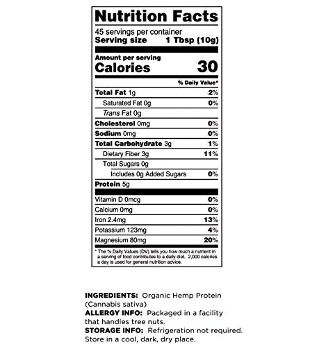 Terrasoul Superfoods Organic Hemp Protein Powder, 32 Servings