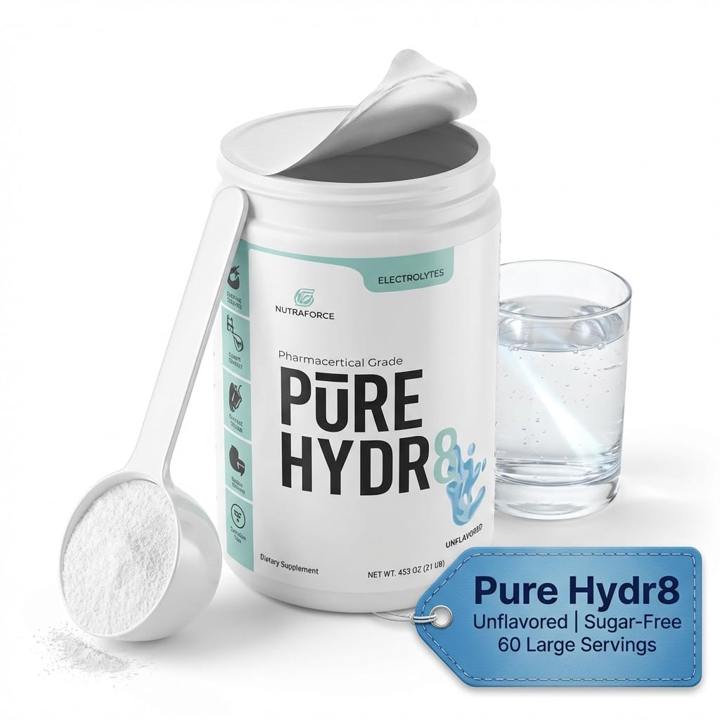 NutraForce Hydr8 Unflavored Electrolytes Powder, 15.87 oz