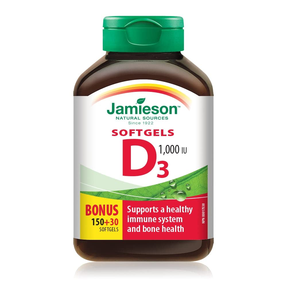 Jamieson Vitamin D 1000IU (25 mcg) Softgel, 1 Count