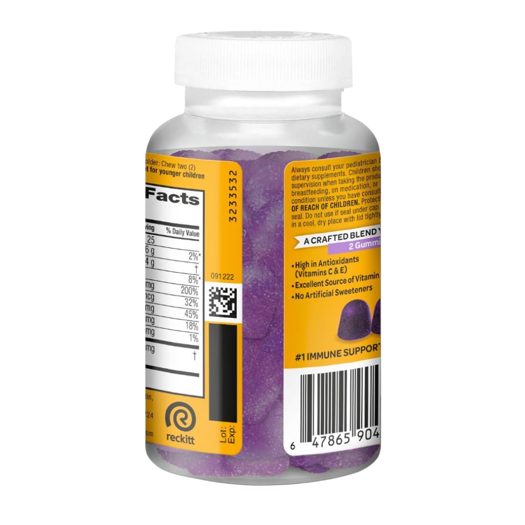 Airborne Elderberry + Zinc & Vitamin C For Adults, Immune Support, 50 Gummies