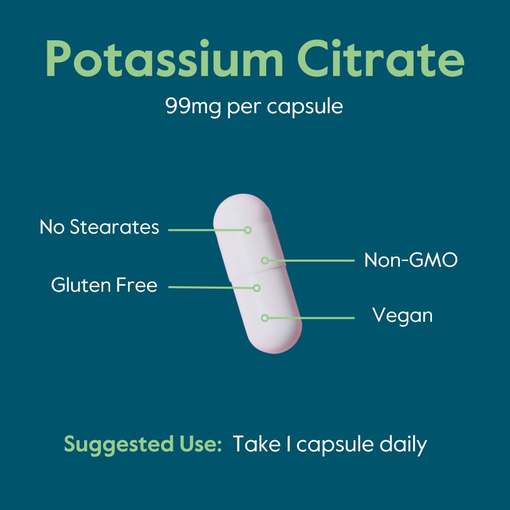 BESTVITE Filler-Free Potassium Citrate 99mg Capsule, 240 Count