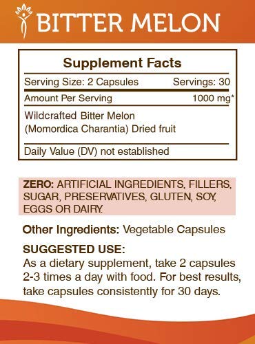 Secrets of the Tribe Bitter Melon 1000 mg Capsules, 60 Count