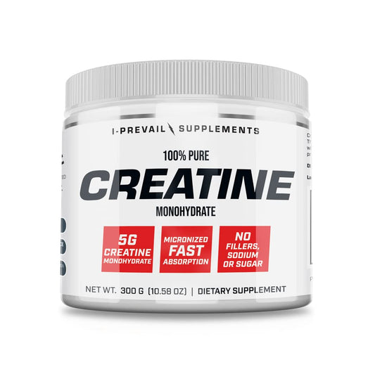 I-Prevail Supplements 100% Pure Creatine Monohydrate Powder Micronized No Fillers No Sodium No Sugar, 10.58 Ounce