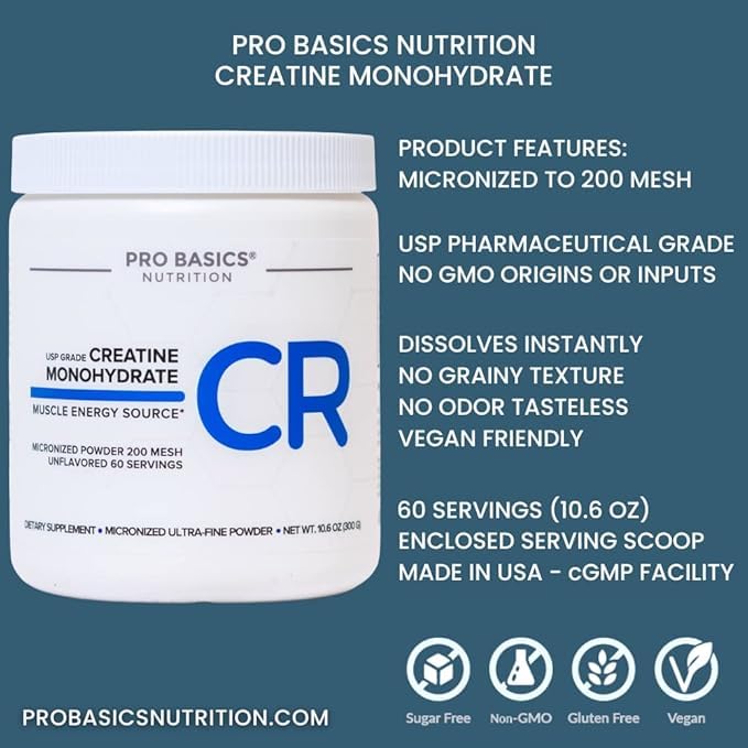 Generic Pro Basics Micronized Creatine Monohydrate Powder, 10.6 oz