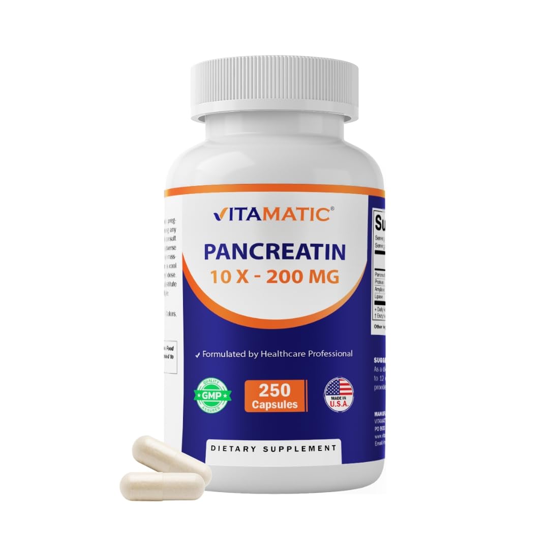 Vitamatic Pancreatin 10X Digestive Enzymes Capsule, 250 Count