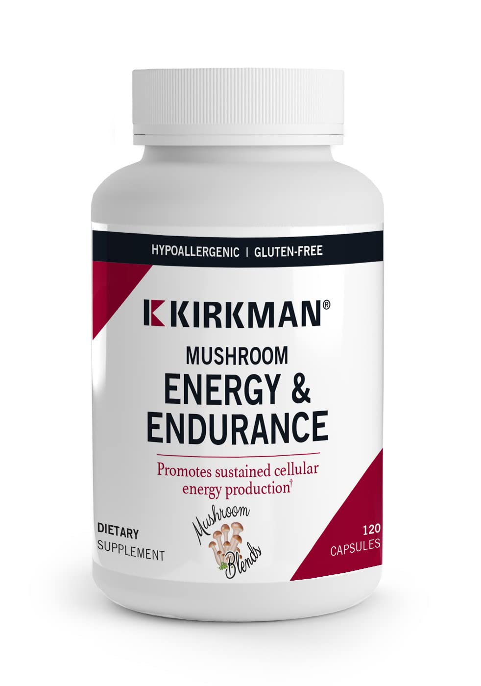 Kirkman Mushroom Energy & Endurance Capsule, 120 Count