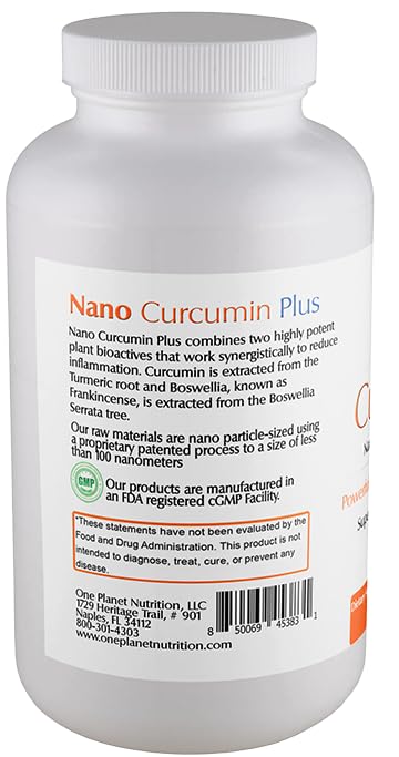 One Planet Nutrition Nano Curcumin Plus 500 mg Veggie Capsules 240 Count