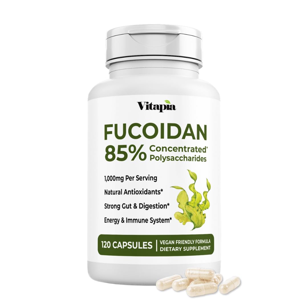 Vitapia Pure Fucoidan 85% Brown Seaweed Extract Veggie Capsules 120 Count