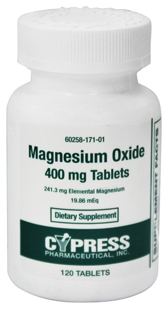 Cypress Pharmaceuticals Magnesium Oxide 400 mg Tablets, 120 Count