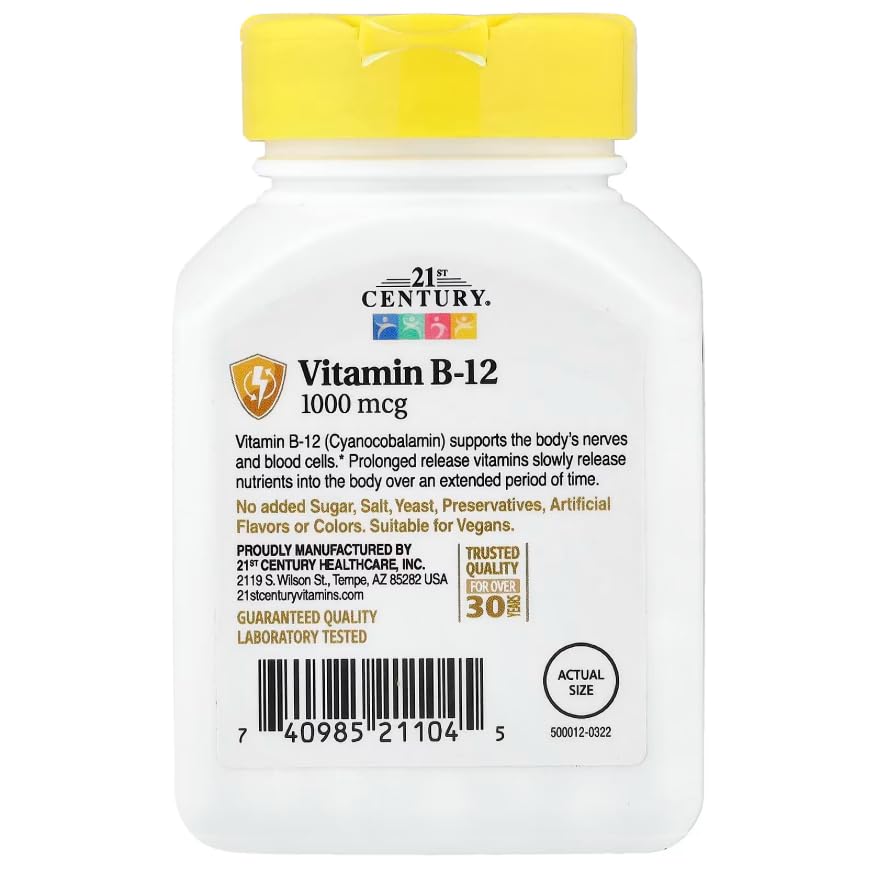 21st Century B-12 1000mcg Prolonged Release Tablet 110 Count