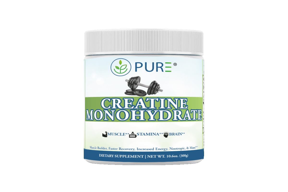 PURE Creatine Monohydrate Powder, 10.6 Ounce