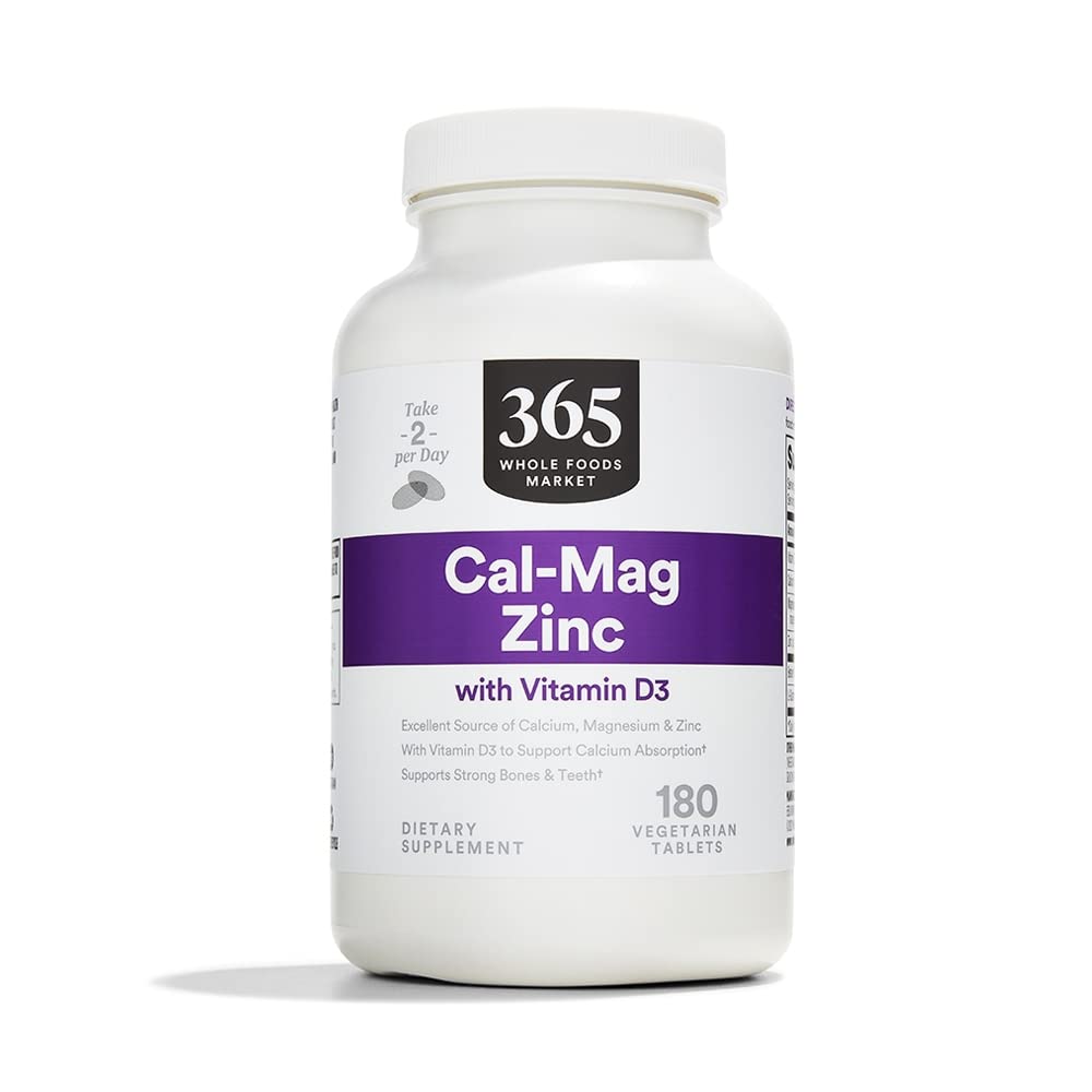 365 by Whole Foods Market Cal-Mag-Zinc with Vitamin D3 Tablets 180