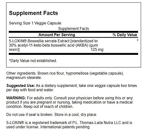 Swanson Boswellia Serrata Extract 125 mg Veggie Capsules 120