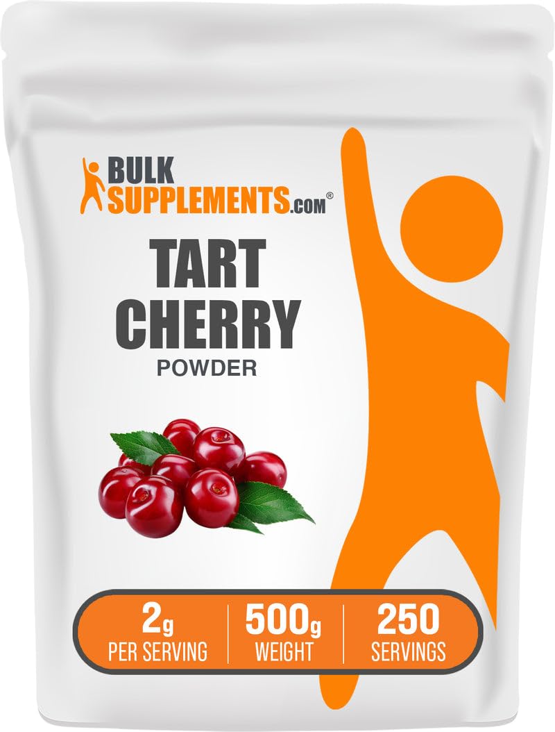 BulkSupplements Tart Cherry Powder - Fruit Powder, Tart Cherry Supplements - Antioxidant Source, Gluten Free & No Added Sugar, 2g per Serving, 17.64 oz