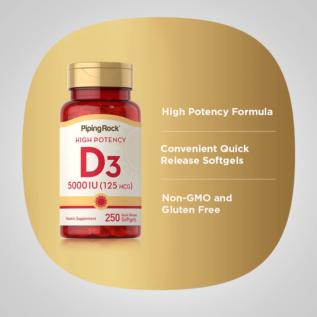 Piping Rock Vitamin D3 5000 IU Softgels 250