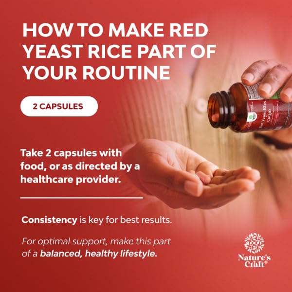 Natures Craft Red Yeast Rice with CoQ10 Capsule, 60 Count