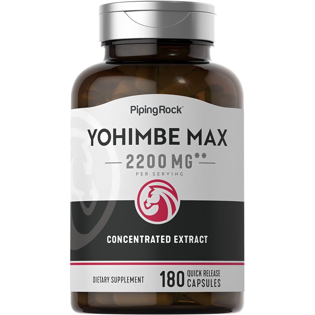 Piping Rock Yohimbe Supplements for Men Capsules, 180 Count