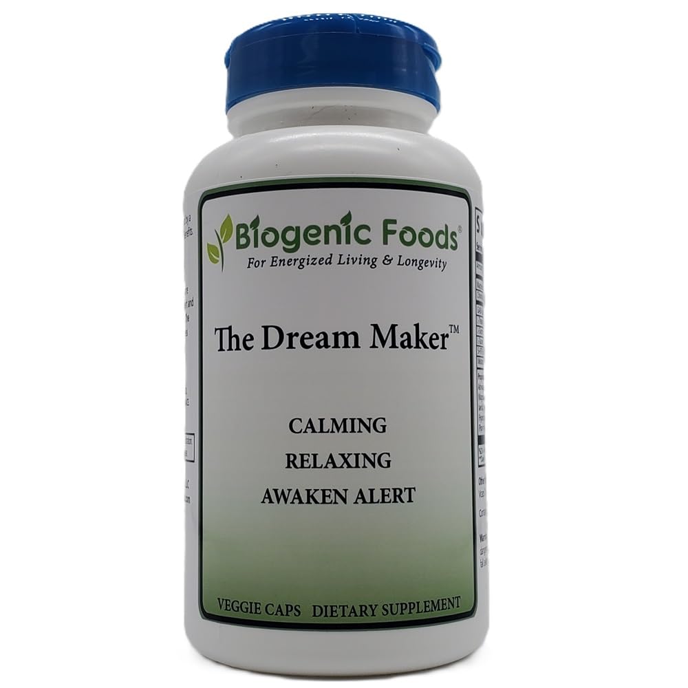 Biogenic Foods Dream Maker – P.M. Formula for Relaxation, Stress Support & Restful Sleep Capsule, 120 Capsules