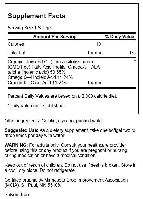 Swanson Flaxseed Oil (Omegatru) 1000 mg Softgels, 100