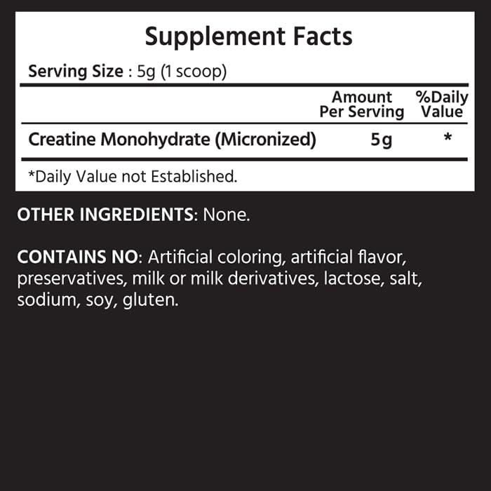 ML Naturals Micronized Creatine Monohydrate Powder, 100 Servings
