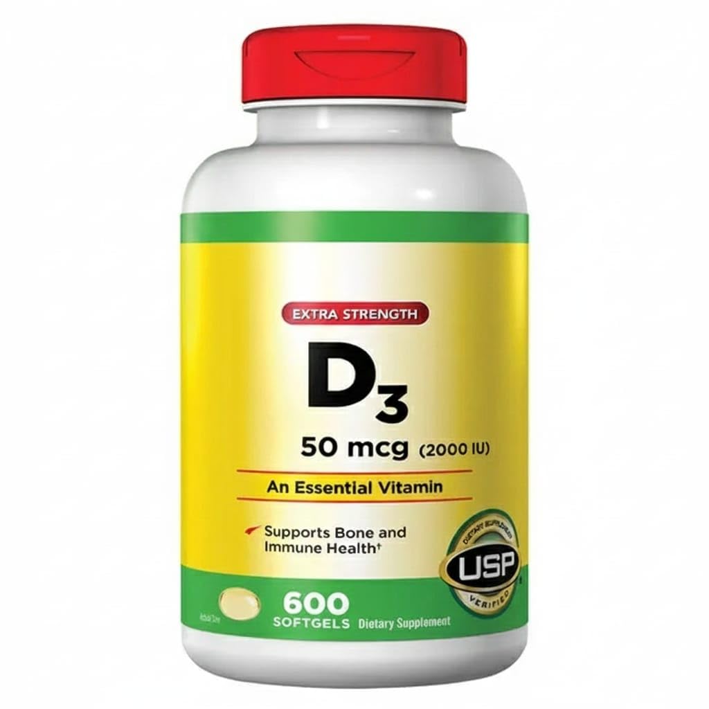 Generic Extra Strength Vitamin D3 2000 IU Softgel, 600 Softgels